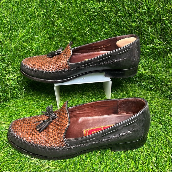 Cole Haan Black and Brown Tassel Loafers - Picture 1 of 7